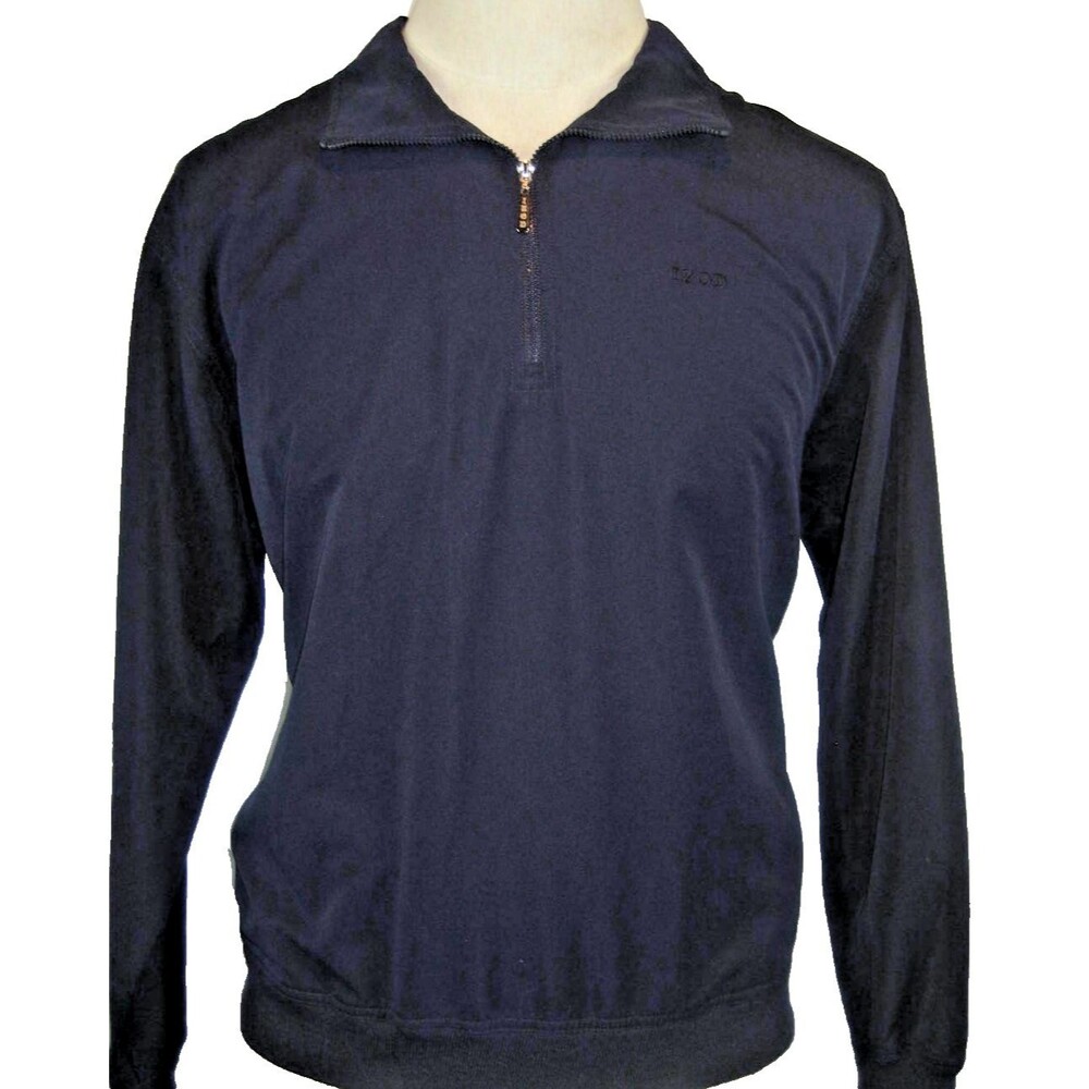 Womens IZOD Golf Navy Pullover Half Zip Wind Rain Jacket sz Lg